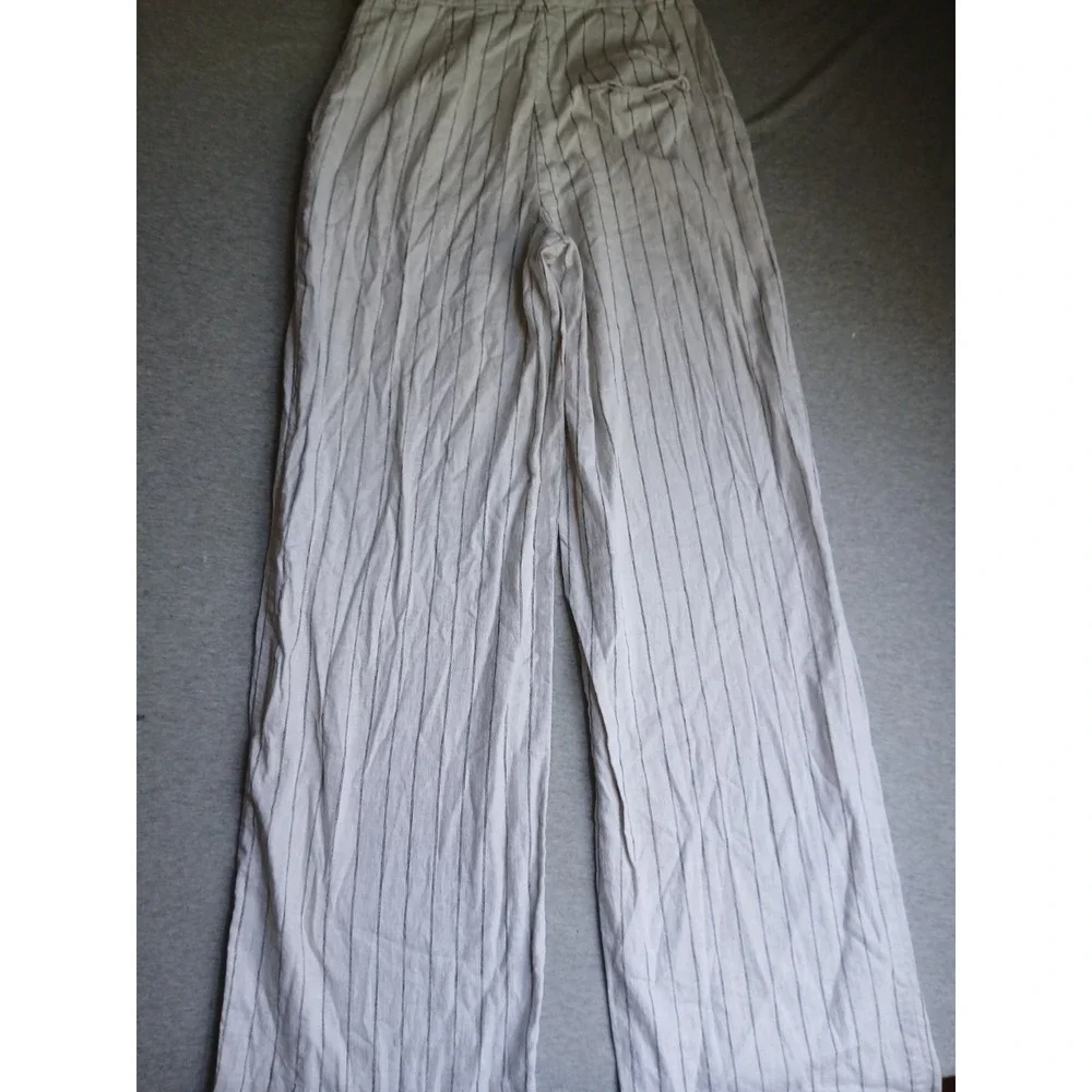 Banana Republic Pants 4 Linen Wide Leg Pleated Trouser Work Career Corp Office